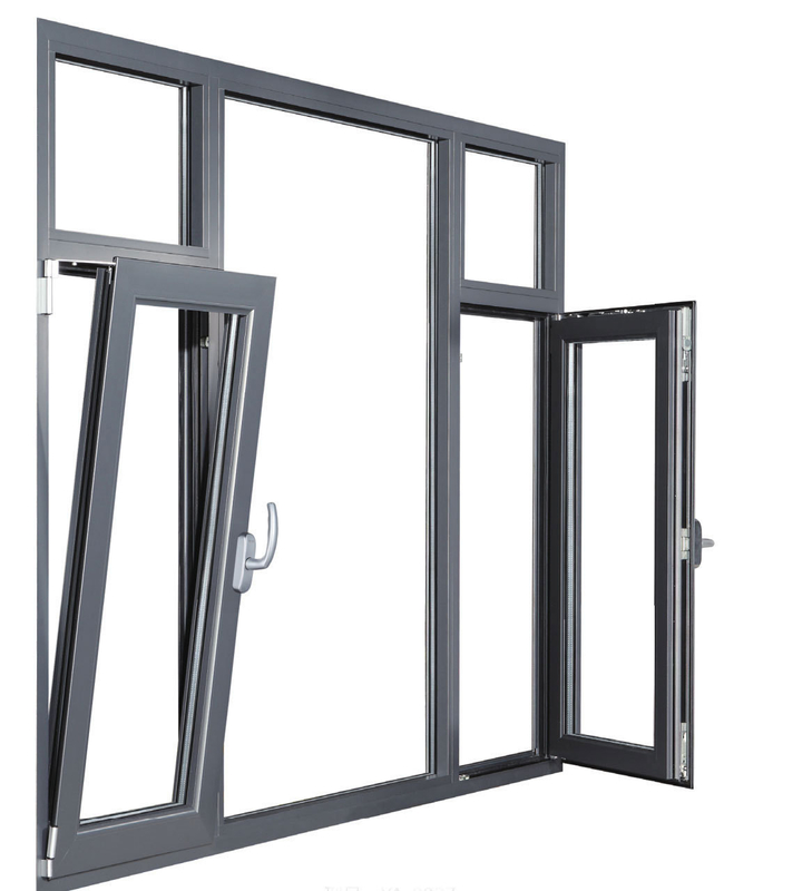 Vitres trempées Aluminium Champagne Couleur Aluminium Casement Fenêtres avec écran pliable