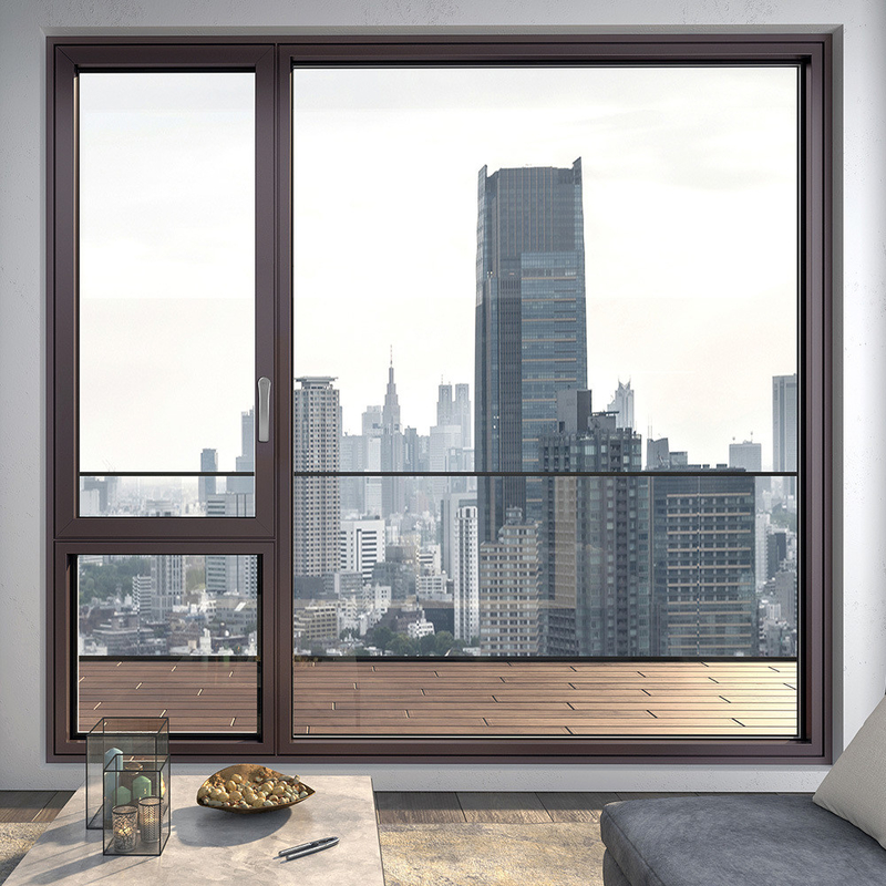Les fenêtres et les portes en aluminium de la maison moderne Villa avec coefficient d'isolation thermique ≤2.1