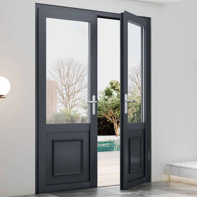 Porte de verre en aluminium en coffrage français pour une usine de production avancée