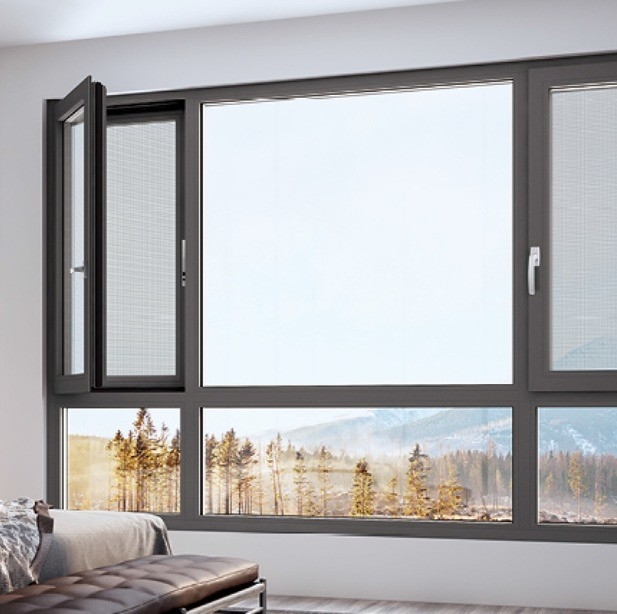 Chambre à coucher fenêtres en aluminium avec moustiquaires type rideau suspendu de revendeur de fenêtre