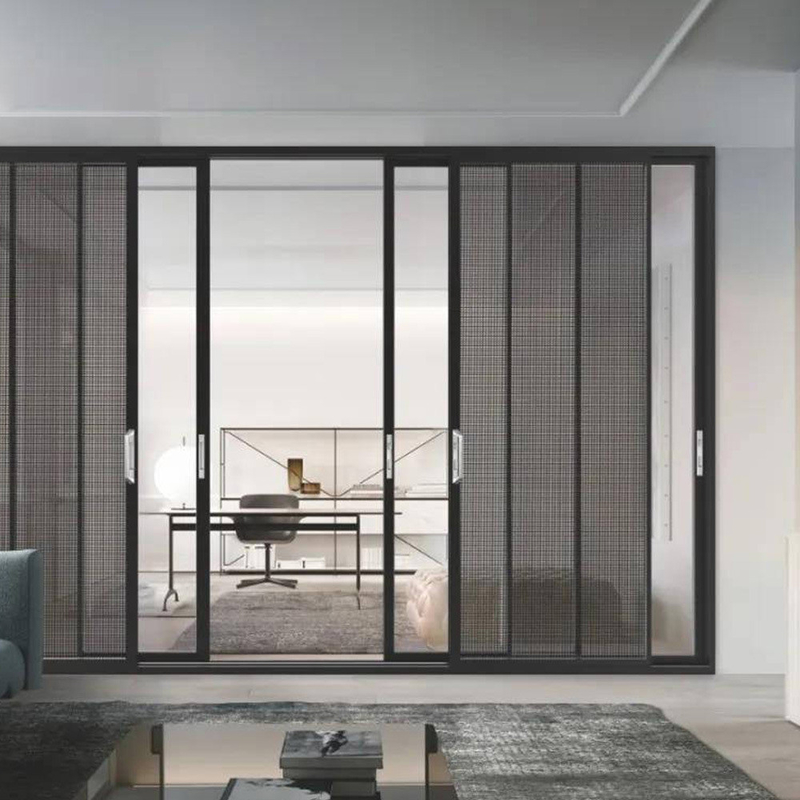 Des portes coulissantes en aluminium à cadre étroit personnalisables pour les fenêtres
