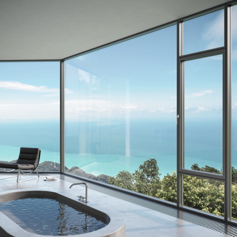 35dB isolation acoustique alliage d'aluminium fenêtre de pont cassé pour la villa fenêtre de verre français