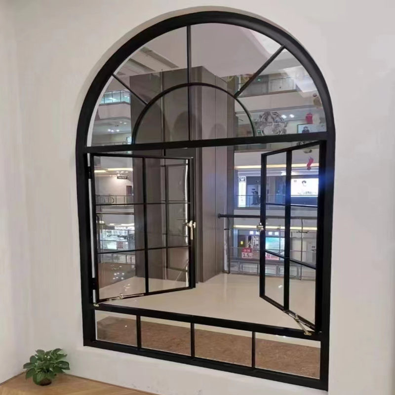 Conception personnalisée Rideau à louve type fenêtre en aluminium français avec porte et fenêtre en arc
