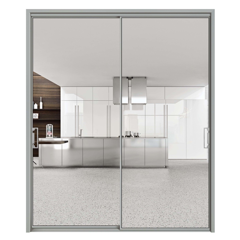 Porte vitrée commerciale avec un coefficient d'isolation thermique ≤ 2,1 par rapport aux portes coulissantes en aluminium