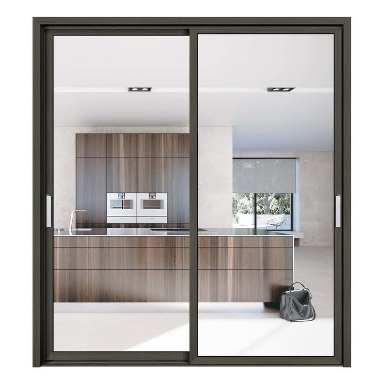 70 Coefficient d'isolation thermique Porte coulissante en verre en aluminium pour un design contemporain