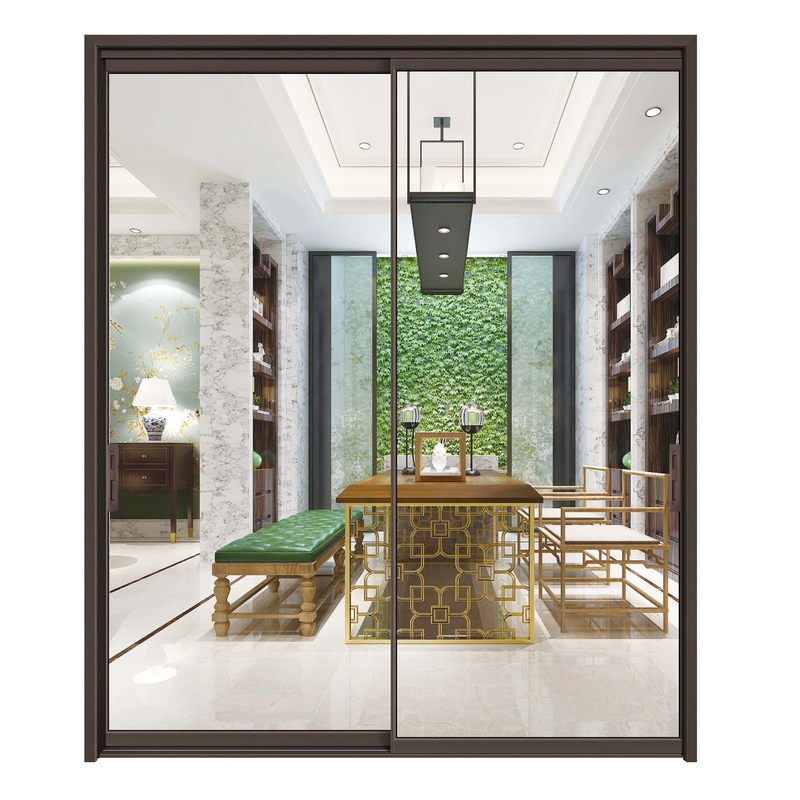 70 Coefficient d'isolation thermique Porte coulissante en verre en aluminium pour un design contemporain