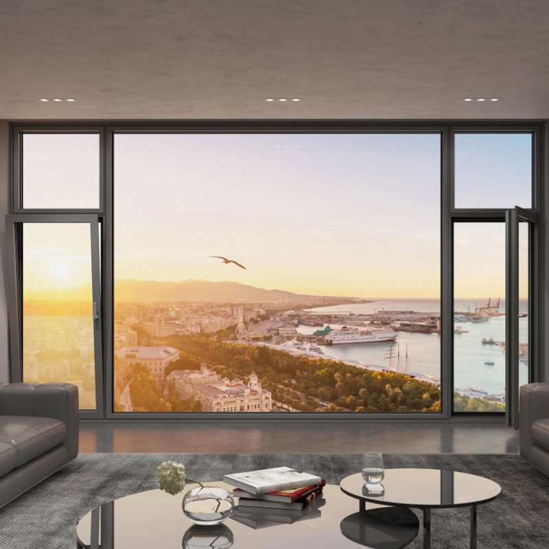 Fenêtres en aluminium à triple vitrage à 14 couches pour fenêtres en verre de villa de conception personnalisée