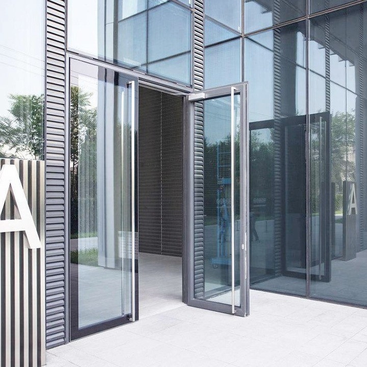 Porte en verre sans cadre en aluminium pour des performances durables