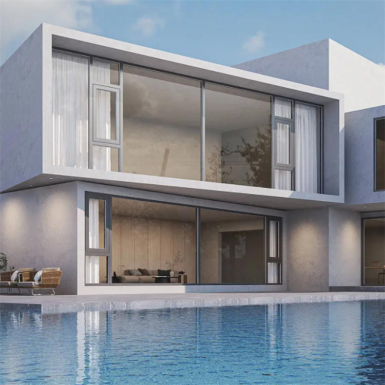 Villa de conception personnalisée fenêtres en verre français avec isolation acoustique 35dB et 14 couches d'étanchéité