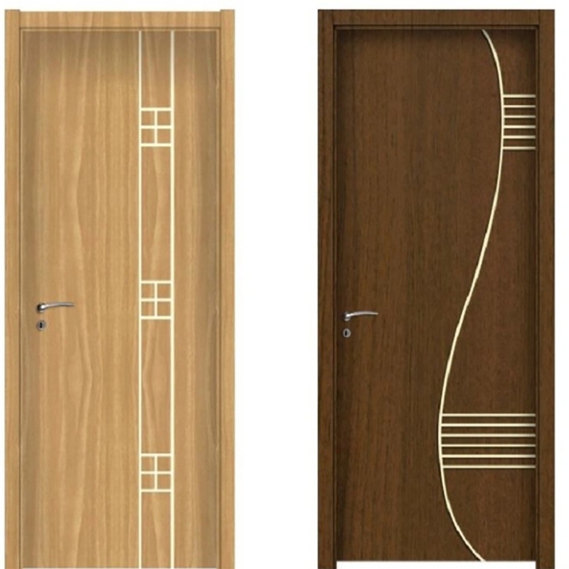 70mm Largeur Derniers modèles Images Panneau intérieur Chambre UPVC PVC portes encastrées