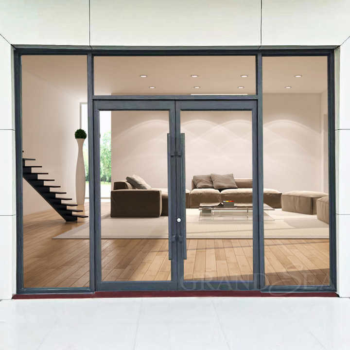Porte vitrée en aluminium à rupture thermique à ressort en couleur moderne pour salle de bain économe en énergie