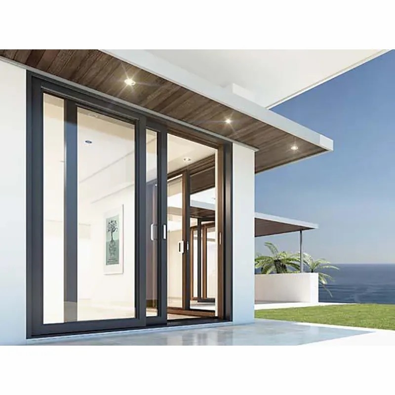 Élevateur à double vitrage en aluminium à haute efficacité énergétique et portes coulissantes à 10 couches d'étanchéité