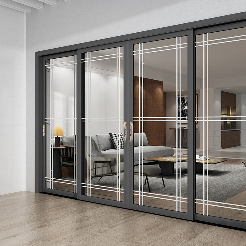 Porte de fenêtre d'entrée en verre trempé pour isolation acoustique