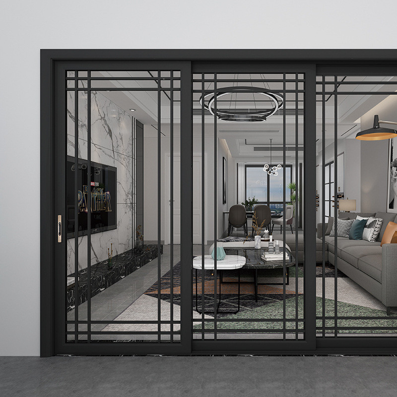 Porte de fenêtre d'entrée en verre trempé pour isolation acoustique