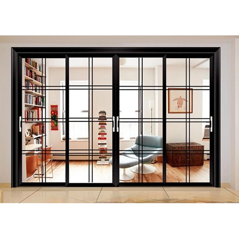 10 couches d'aluminium empilage porte coulissante à double vitrage et double vitrage trempé