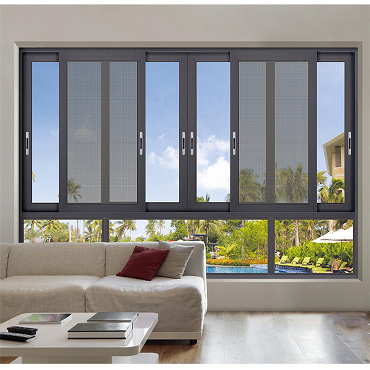 Des fenêtres coulissantes en aluminium à 8 voies personnalisables, parfaites pour les projets de décoration intérieure