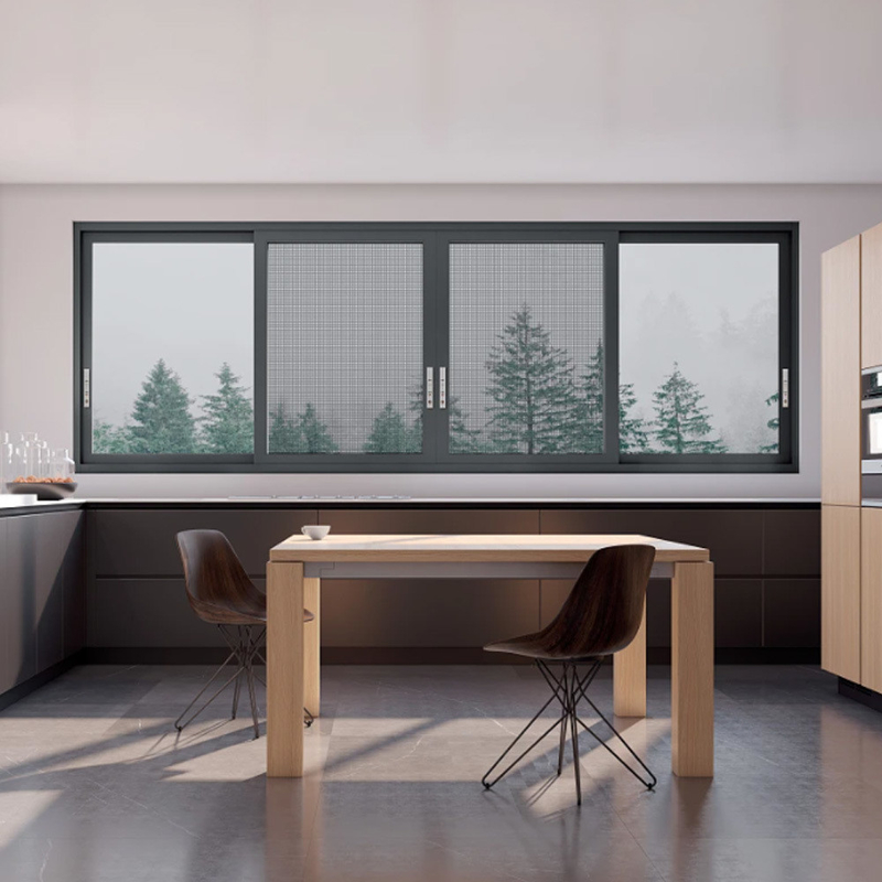 Des fenêtres coulissantes en aluminium à 8 voies personnalisables, parfaites pour les projets de décoration intérieure