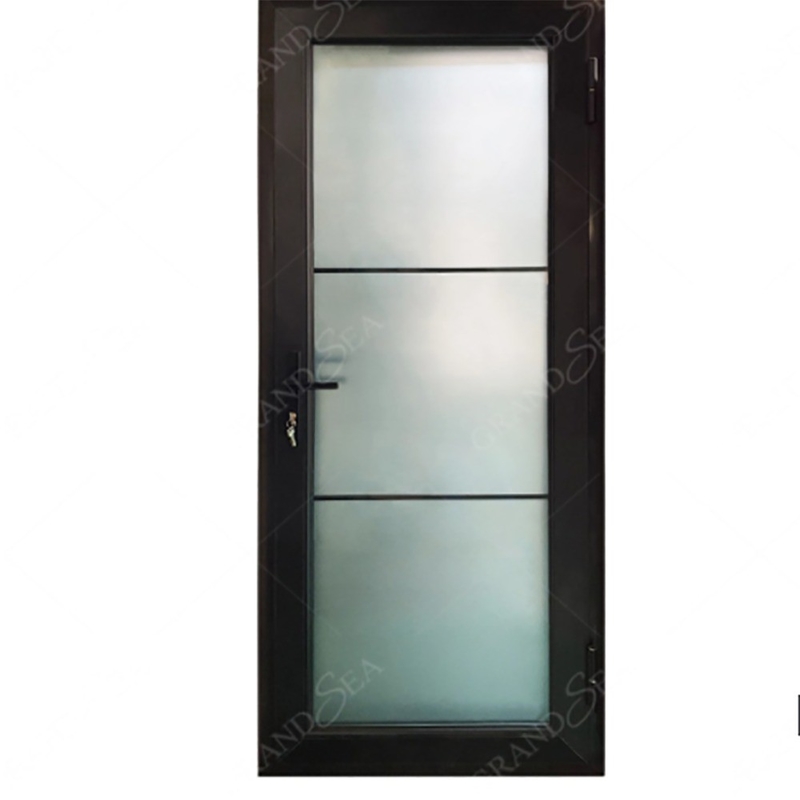 Méthode d'ouverture en poussant et en tirant SKATE Standard Slim Luxury Noir Couleur Villa Maison en aluminium Casement Porte en verre