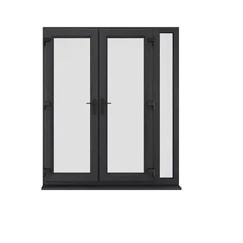 Méthode d'ouverture en poussant et en tirant SKATE Standard Slim Luxury Noir Couleur Villa Maison en aluminium Casement Porte en verre