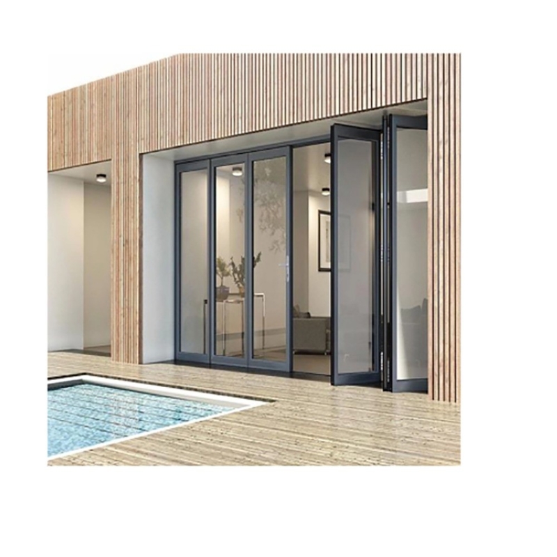 PANELLE 6 Porte coulissante en aluminium noir avec coefficient d'isolation thermique K ≤2.1