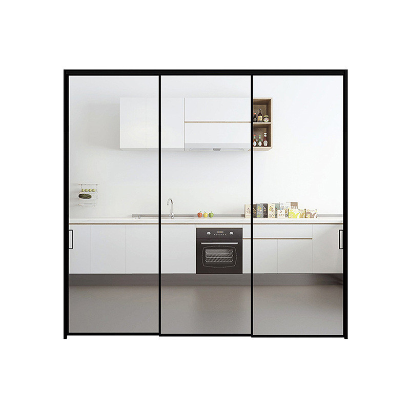 Portes coulissantes en verre à cadre étroit en aluminium personnalisé abordable pour la conception de fenêtres de projet