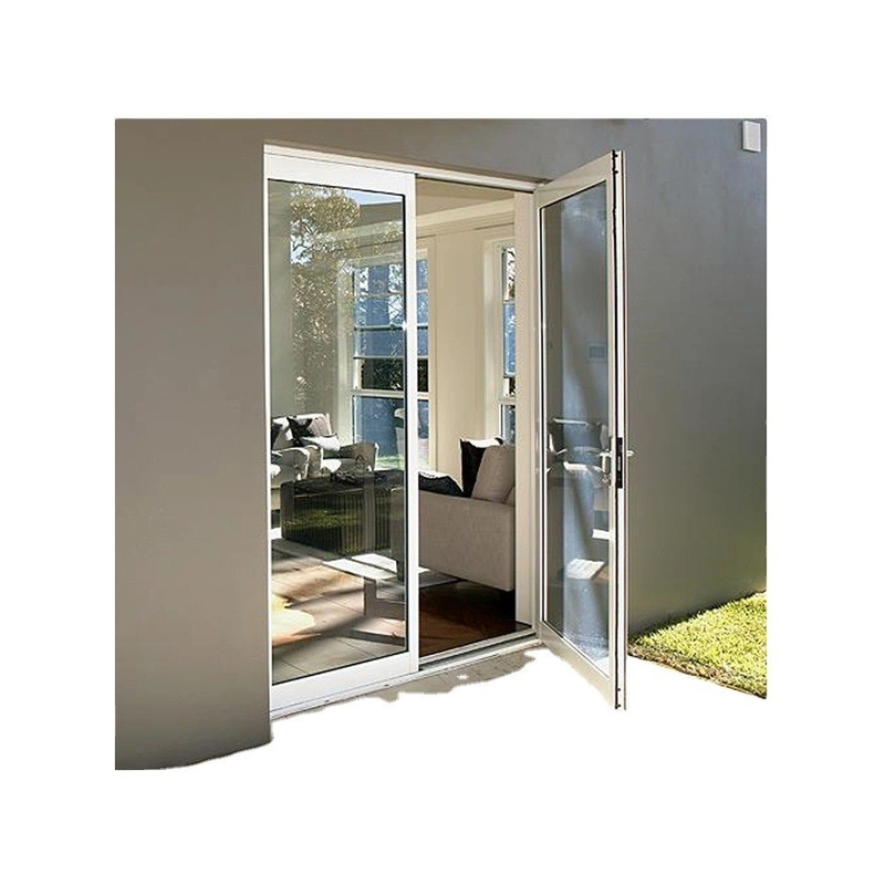 Portes en alliage d'aluminium double verre résistant au vent pour le bureau à domicile