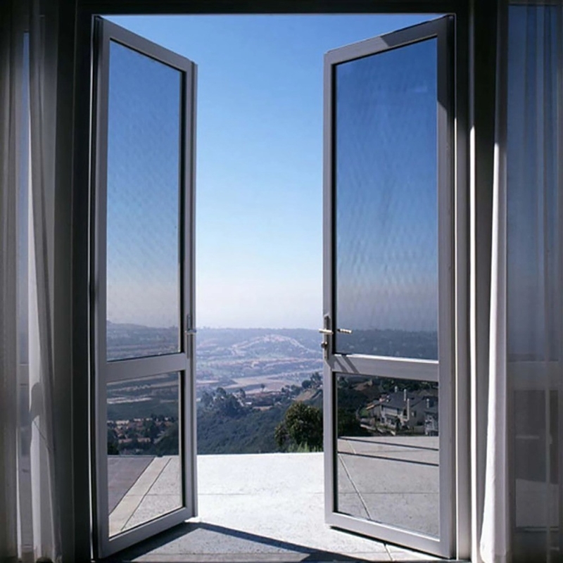 Portes en alliage d'aluminium double verre résistant au vent pour le bureau à domicile
