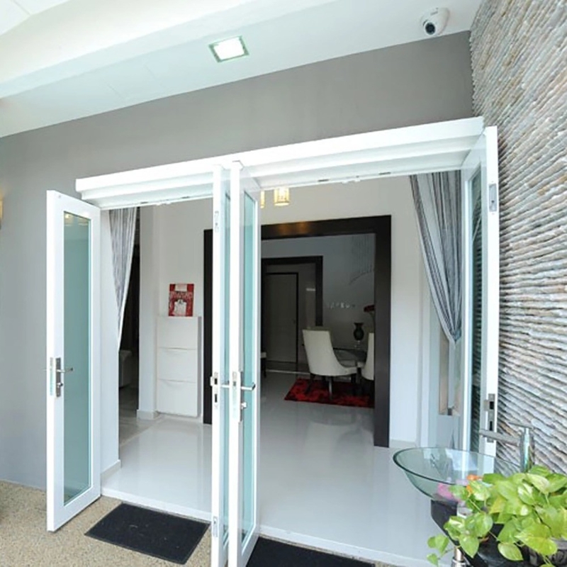 Portes en alliage d'aluminium double verre résistant au vent pour le bureau à domicile