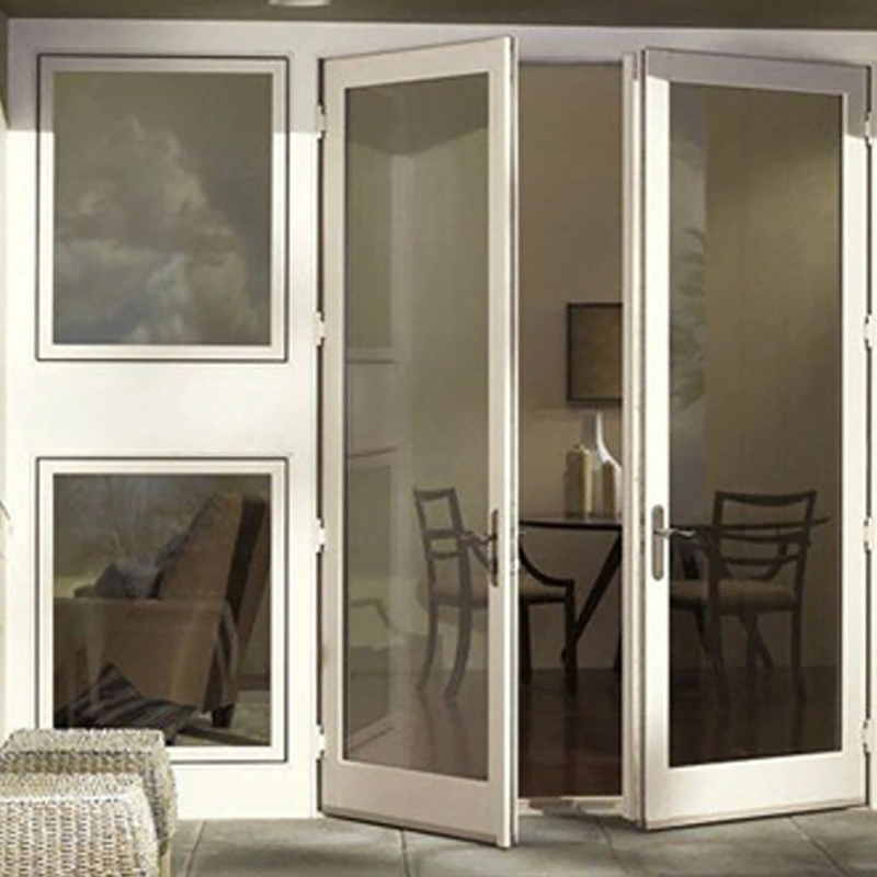 Portes en alliage d'aluminium double verre résistant au vent pour le bureau à domicile
