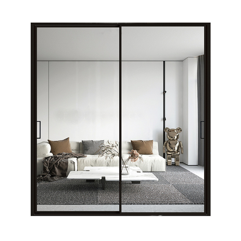 Produire des portes en verre trempé en aluminium à cadre étroit coulissante avec un design minimaliste