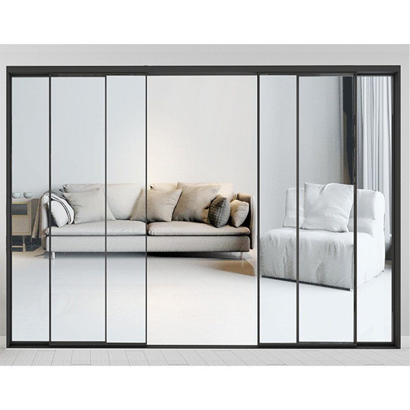 Produire des portes en verre trempé en aluminium à cadre étroit coulissante avec un design minimaliste