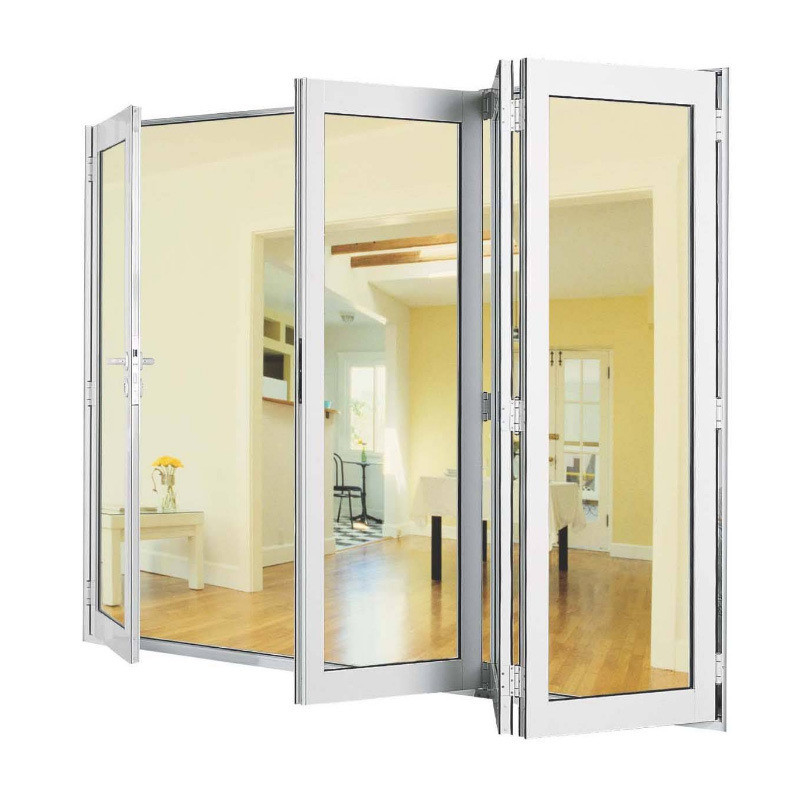 Porte pliante en verre de style européen en aluminium et pour la mise à niveau du verre triplex