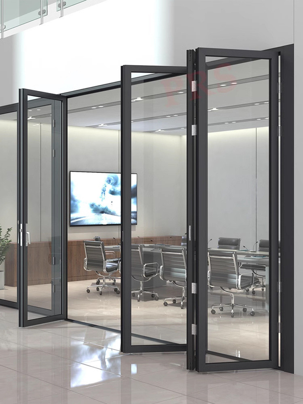 Porte pliante en verre de style européen en aluminium et pour la mise à niveau du verre triplex