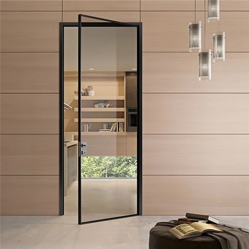 Portes en aluminium en coffrage dans un style moderne contemporain pour une épaisseur de paroi de 1,4 mm