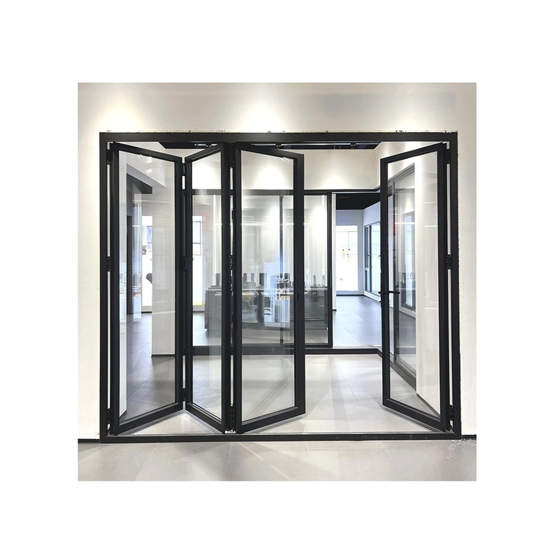 Porte double en alliage d'aluminium de style moderne et sur mesure avec mise à niveau en verre triplex