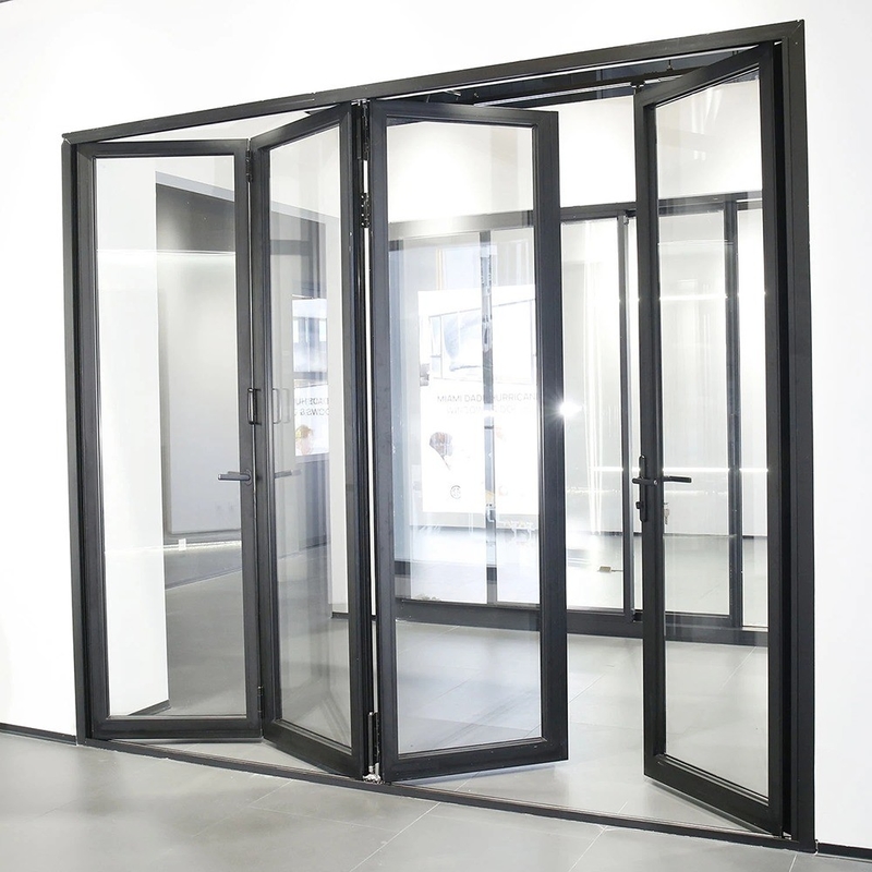 Porte double en alliage d'aluminium de style moderne et sur mesure avec mise à niveau en verre triplex