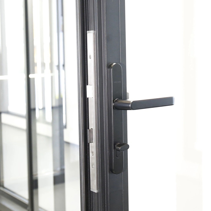 Porte double en alliage d'aluminium de style moderne et sur mesure avec mise à niveau en verre triplex