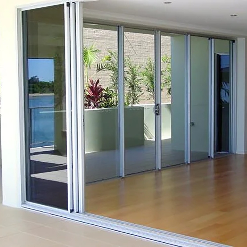 Porte coulissante en aluminium avec double vitrage panoramique avancé et conception de faisceau caché