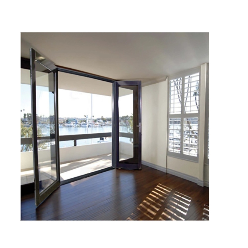 Design personnalisé Porte brisée en aluminium Casement de verre portes avec 1,4 mm d'épaisseur de paroi
