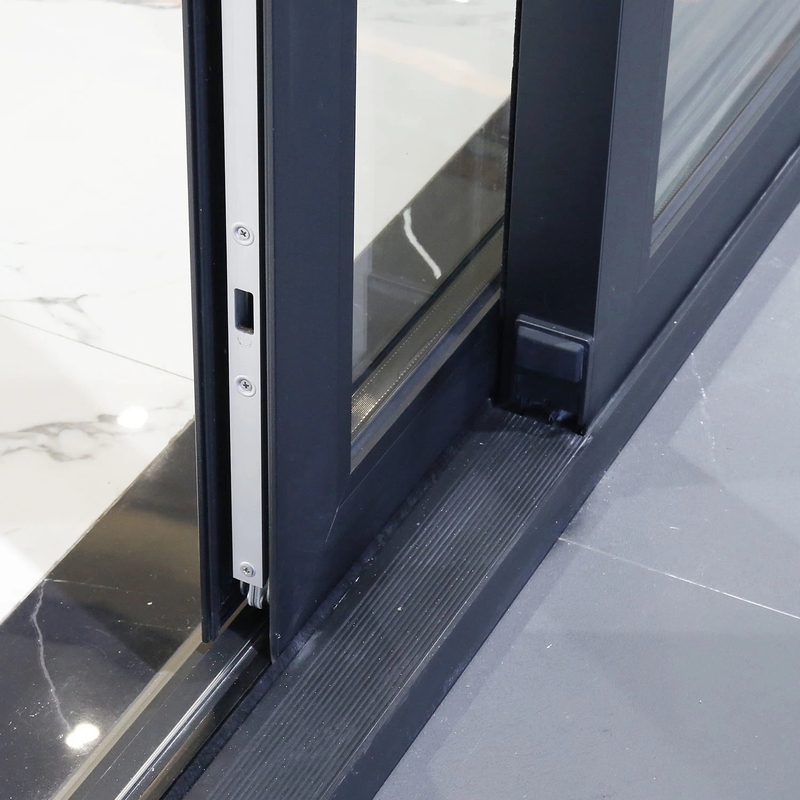 Porte coulissante à double vitrage en alliage d'aluminium à rupture thermique pour l'insonorisation et le levage