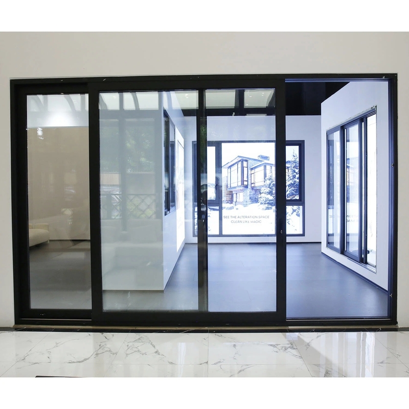 Porte coulissante à double vitrage en alliage d'aluminium à rupture thermique pour l'insonorisation et le levage