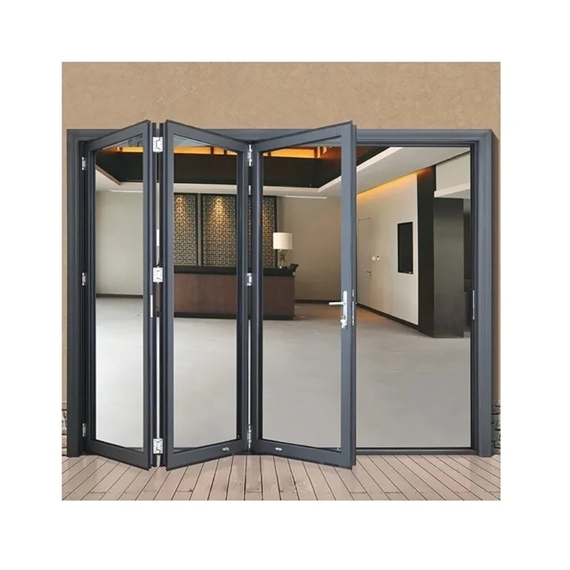 Accordeon Porte pliante en aluminium dernière conception 10 couches d'étanchéité 35dB Isolation acoustique