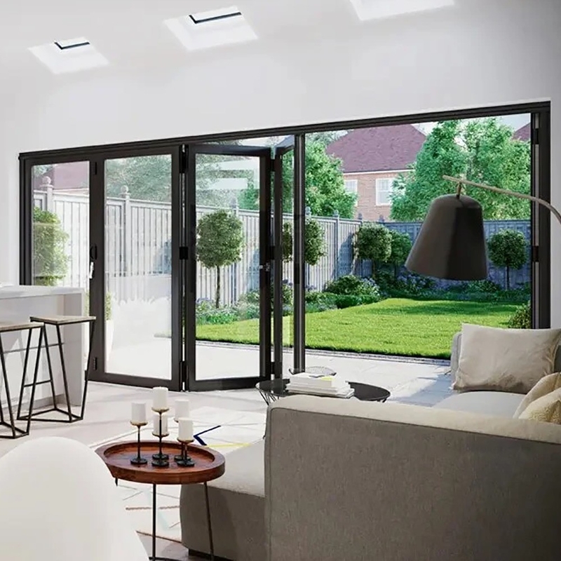 Accordeon Porte pliante en aluminium dernière conception 10 couches d'étanchéité 35dB Isolation acoustique
