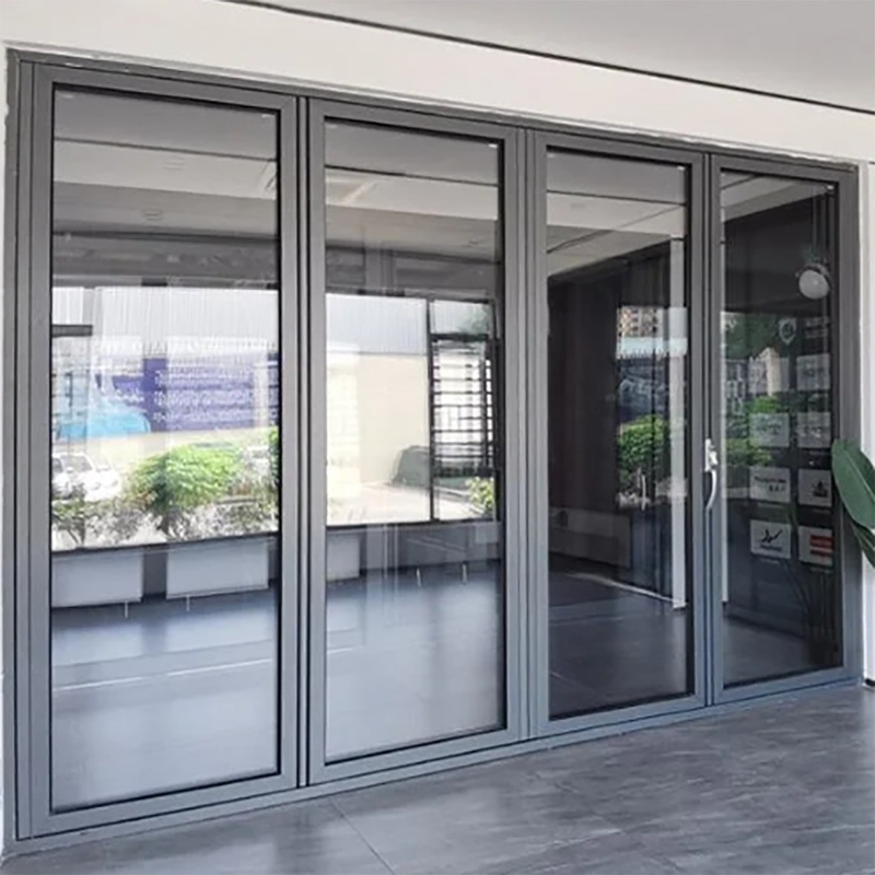 Design moderne cadre en alliage d'aluminium rupture thermique porte double en verre à basse tension à prix abordable