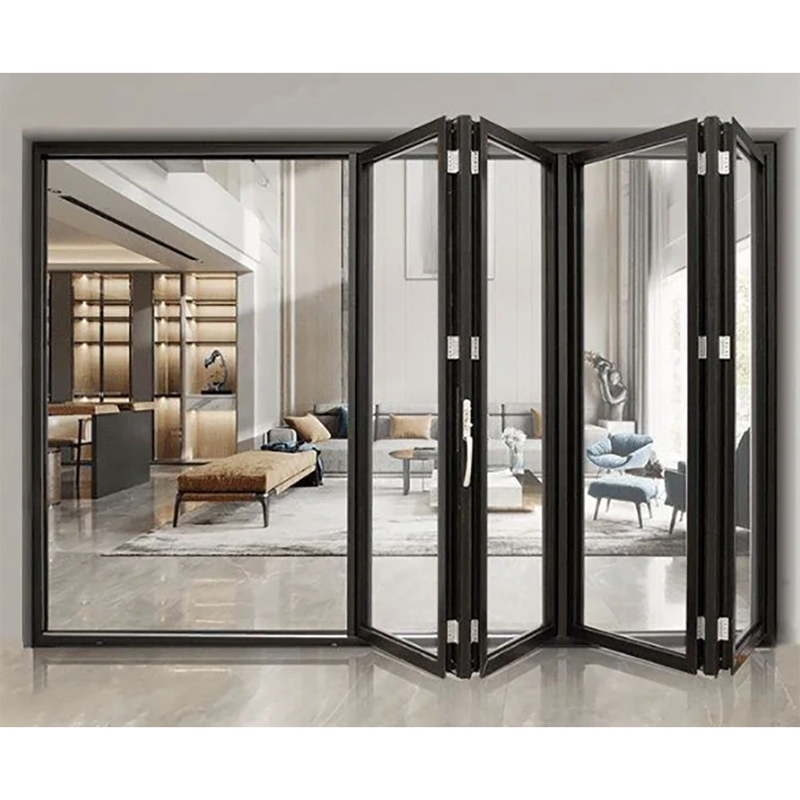 Design moderne cadre en alliage d'aluminium rupture thermique porte double en verre à basse tension à prix abordable