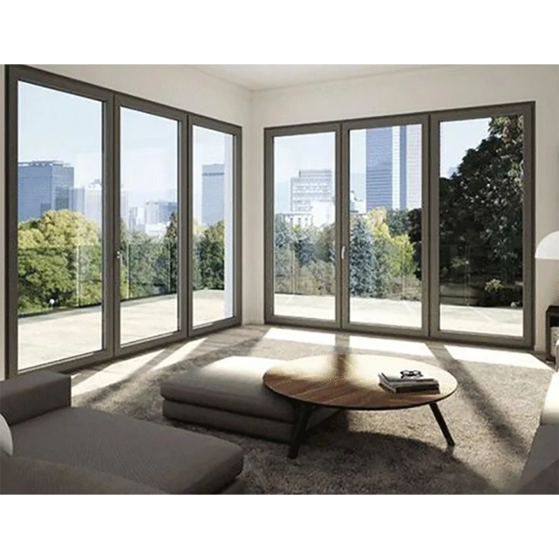 Design moderne cadre en alliage d'aluminium rupture thermique porte double en verre à basse tension à prix abordable