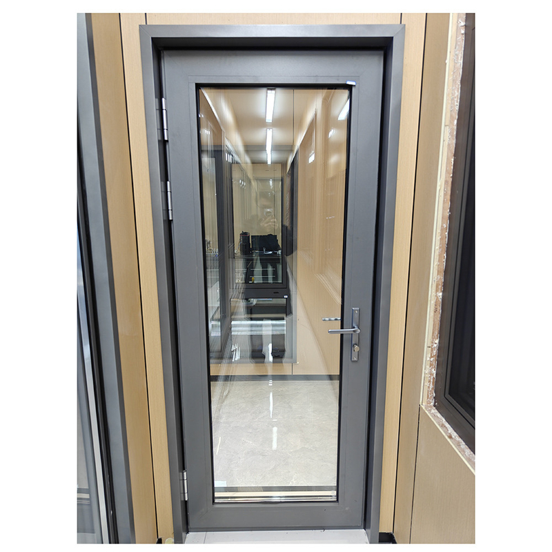 Finition de l' aluminium moderne extérieur double verre porte à charnière pour un look élégant