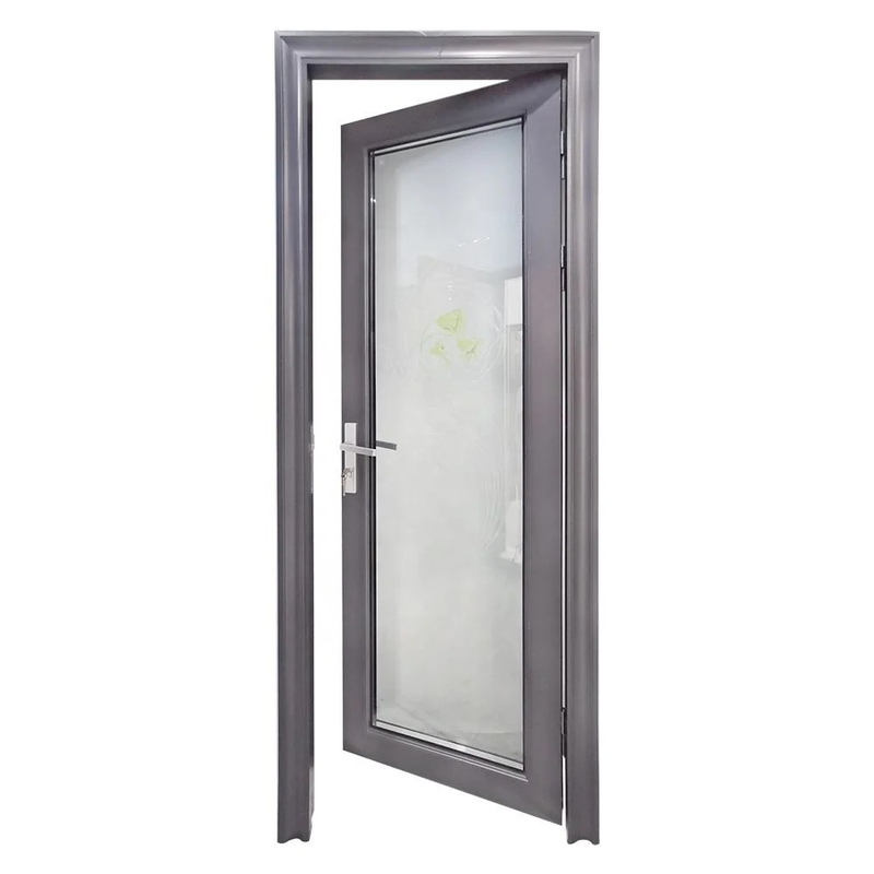 Finition de l' aluminium moderne extérieur double verre porte à charnière pour un look élégant