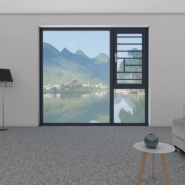 Fenêtres en aluminium résidentiel moderne avec joint à huit voies et treillis en acier inoxydable 304