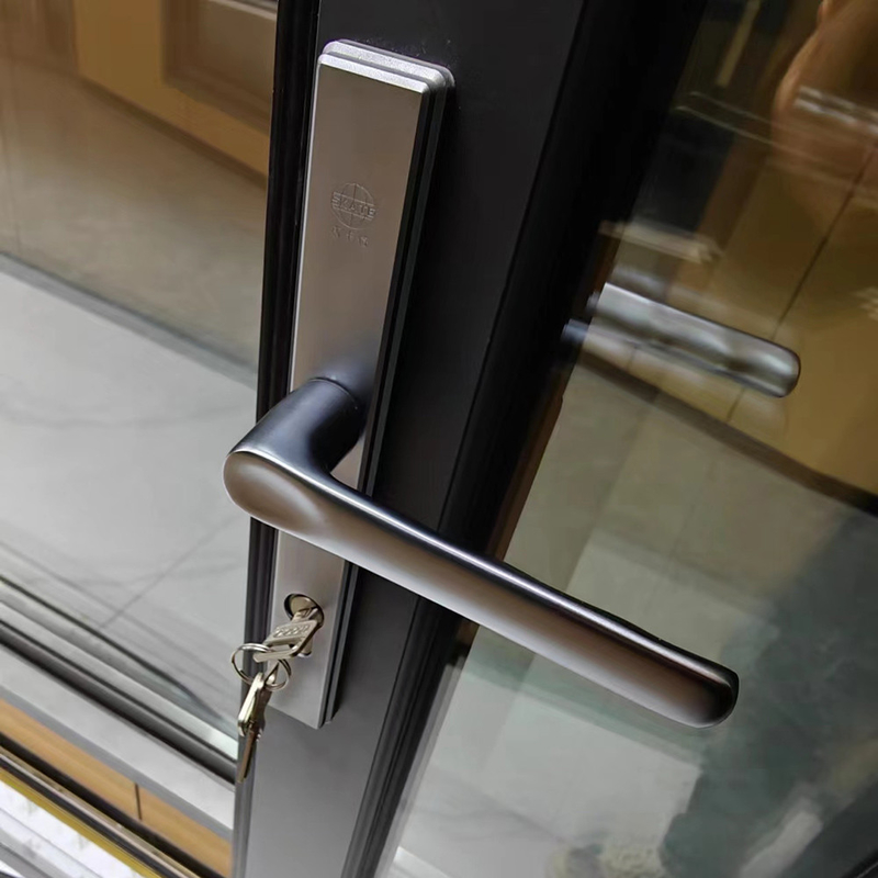 Finition de l' aluminium moderne extérieur double verre porte à charnière pour un look élégant